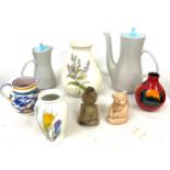 Selection of vintage Poole pottery to include tea and coffee pots, ornaments, vases etc