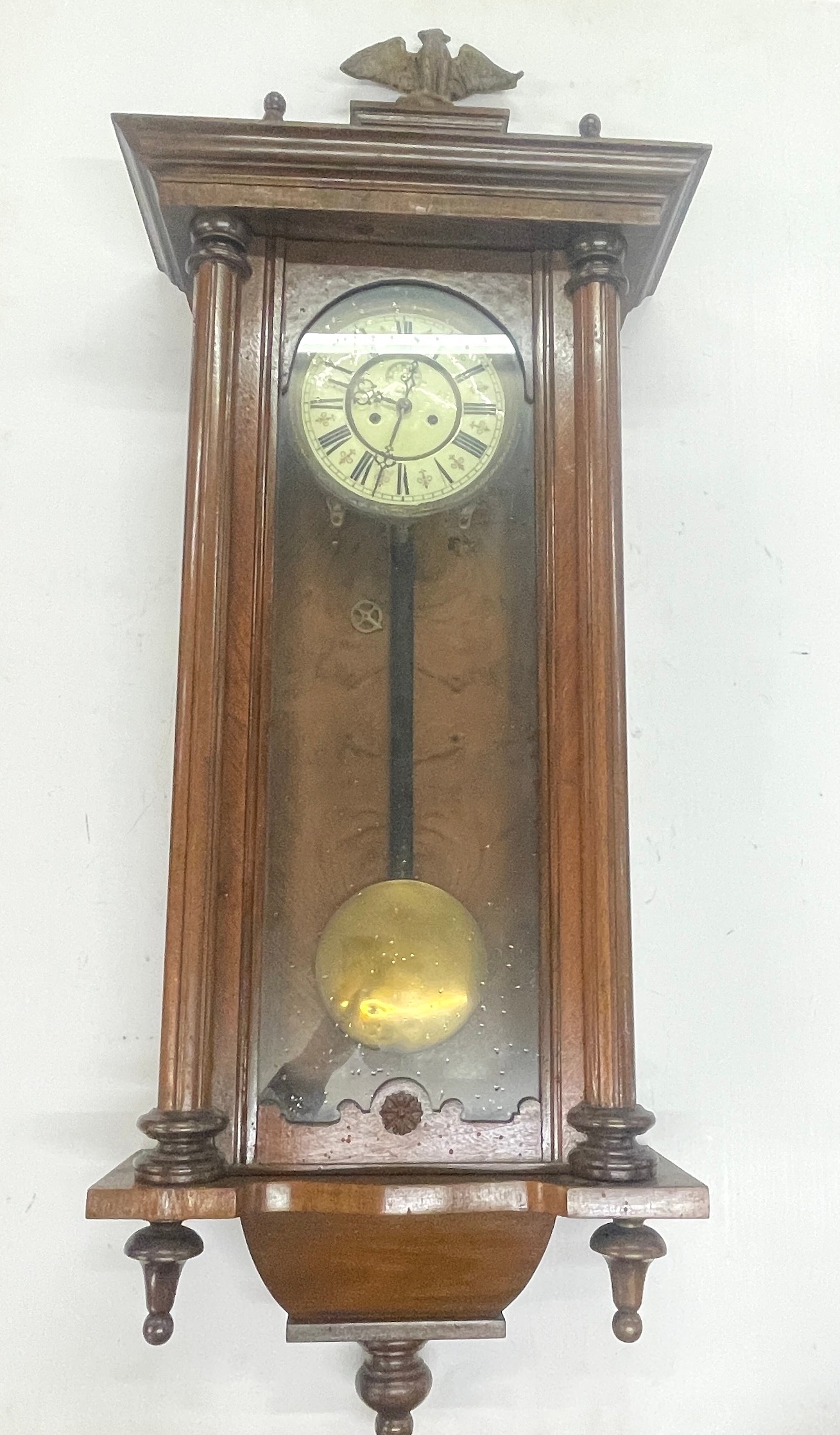 Vintage Gustav Becker Vienna Edwardian weighted wall clock circa 1892/1900, reported working