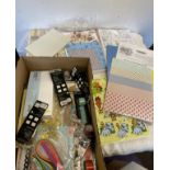 Selection of craft items to include glitter sheets, shape boarder tape etc