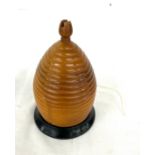 Antique Wooden Bee hive string holder / dispenser, approximate height 6.5 inches