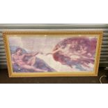 Large framed print of the sistine chapel measures approx 31 inches tall 60 inches wide