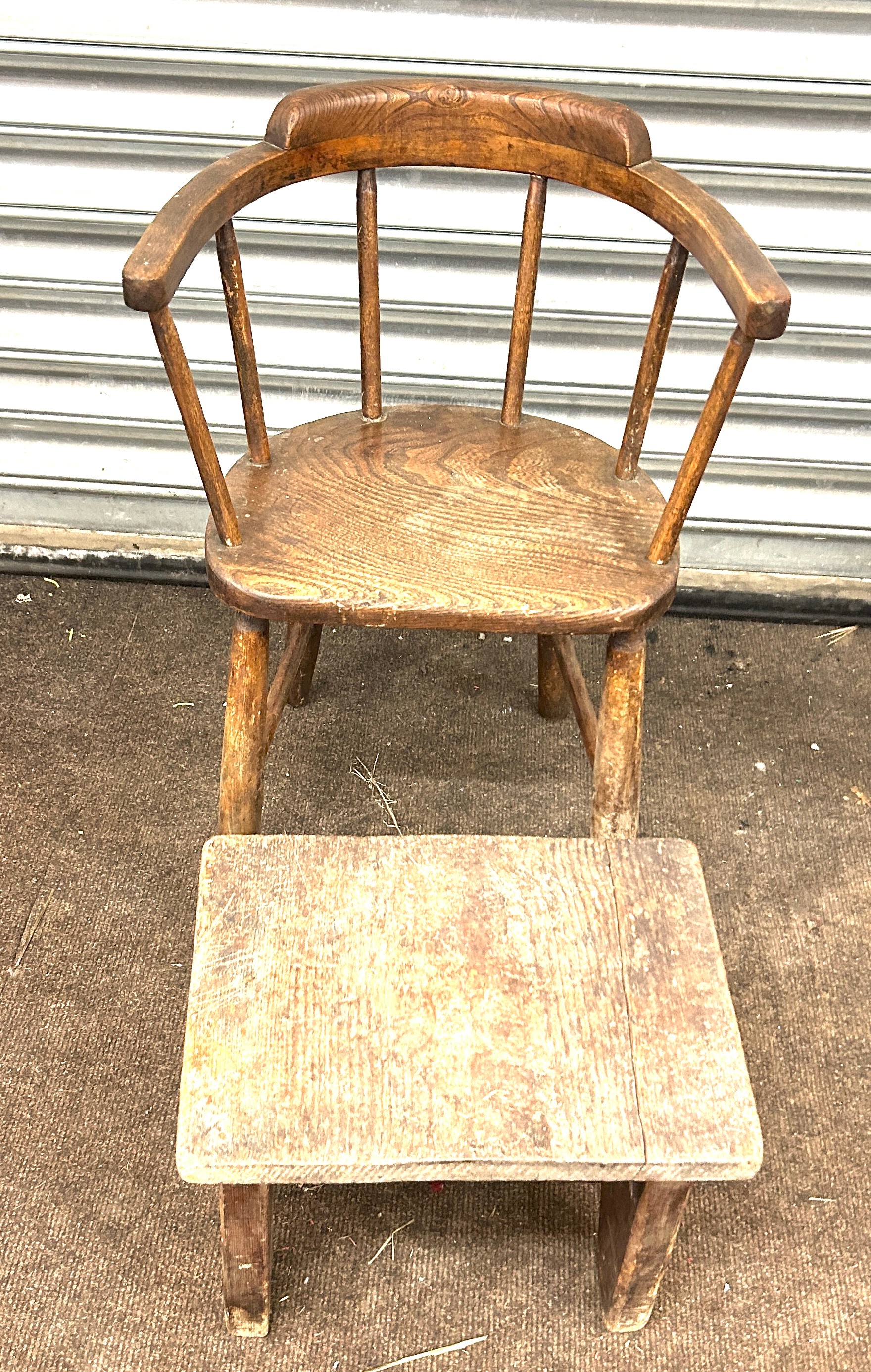 Childs chair and foot stool