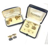 Selection of vintage cufflinks includes Garrard of London, Free masons, silver etc