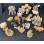 Selection of vintage animal figures to include Timmie Willie Sleeping in a Pea Pod Beatrix Potter,