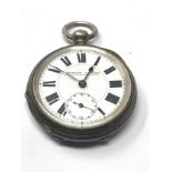 Antique silver open face pocket watch the watch is ticking