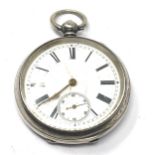 Antique silver open face pocket watch the watch is ticking