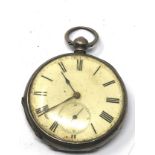 Antique silver open face pocket watch the watch is ticking