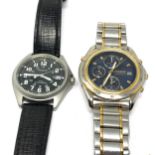 2 Pulsar quartz mens watches 100m & chronograph not ticking will need new battery