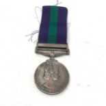 ER.11 G.S.M -Malaya bar medal to 14467396 w.o cl.2 A.F Darby R.a.s.c