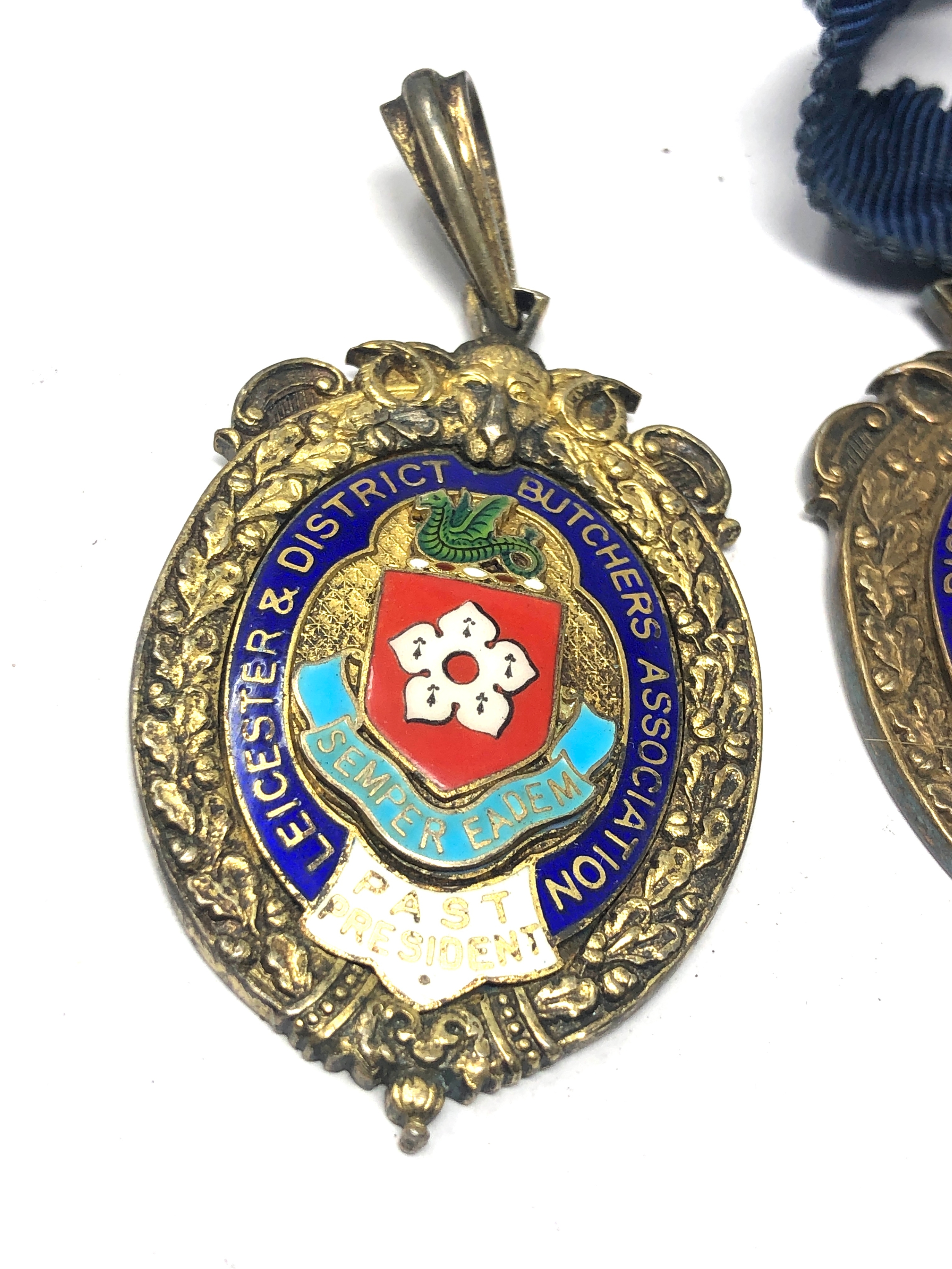 2 hallmarked silver leicestershire butchers medals - Image 2 of 4