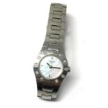 Ladies Tissot 1853 diamond wristwatch stainless steel watch set with 10 diamonds mother of pearl