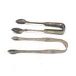 2 georgian silver sugar tongs