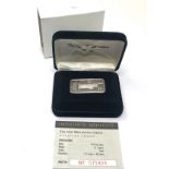 Boxed the new millennium group official 1oz 999.silver ingot with coa