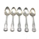 5 antique scottish silver tea spoons