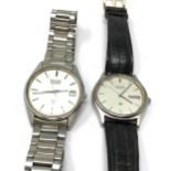 2 vintage seiko quartz SQ 8222-7000 & 8223-7100 both not ticking will need replacement battery