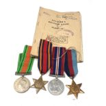 ww2 army release book & medals relating to pte dyson 2nd btn