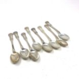 8 georgian scottish silver tea spoons