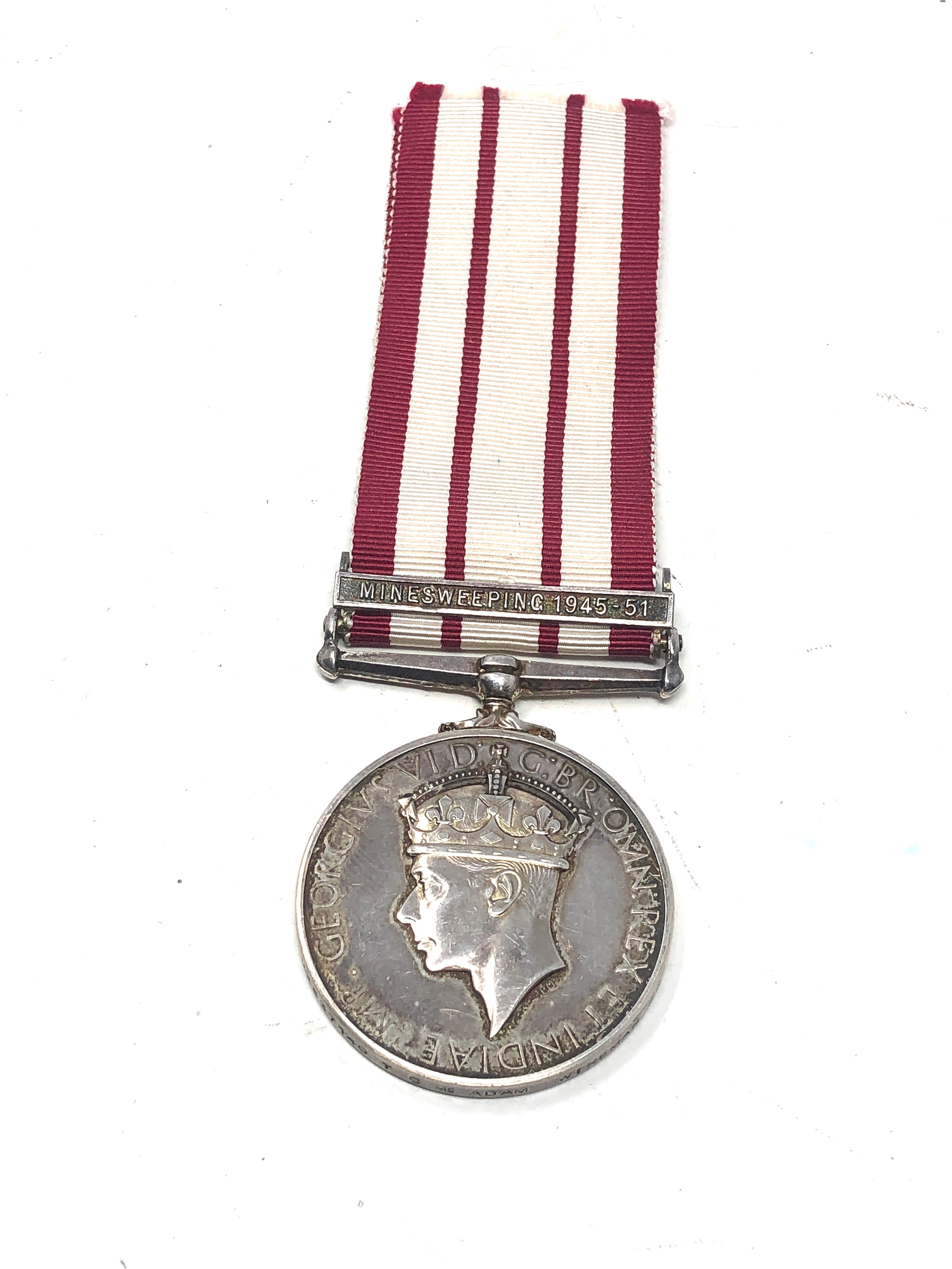 GV.1 naval general service medal minesweeping 1945-51 to mx637140 t.c mc adam wireman rn