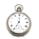 silver open face waltham pocket watch the watch is not ticking will tick if put under pressure