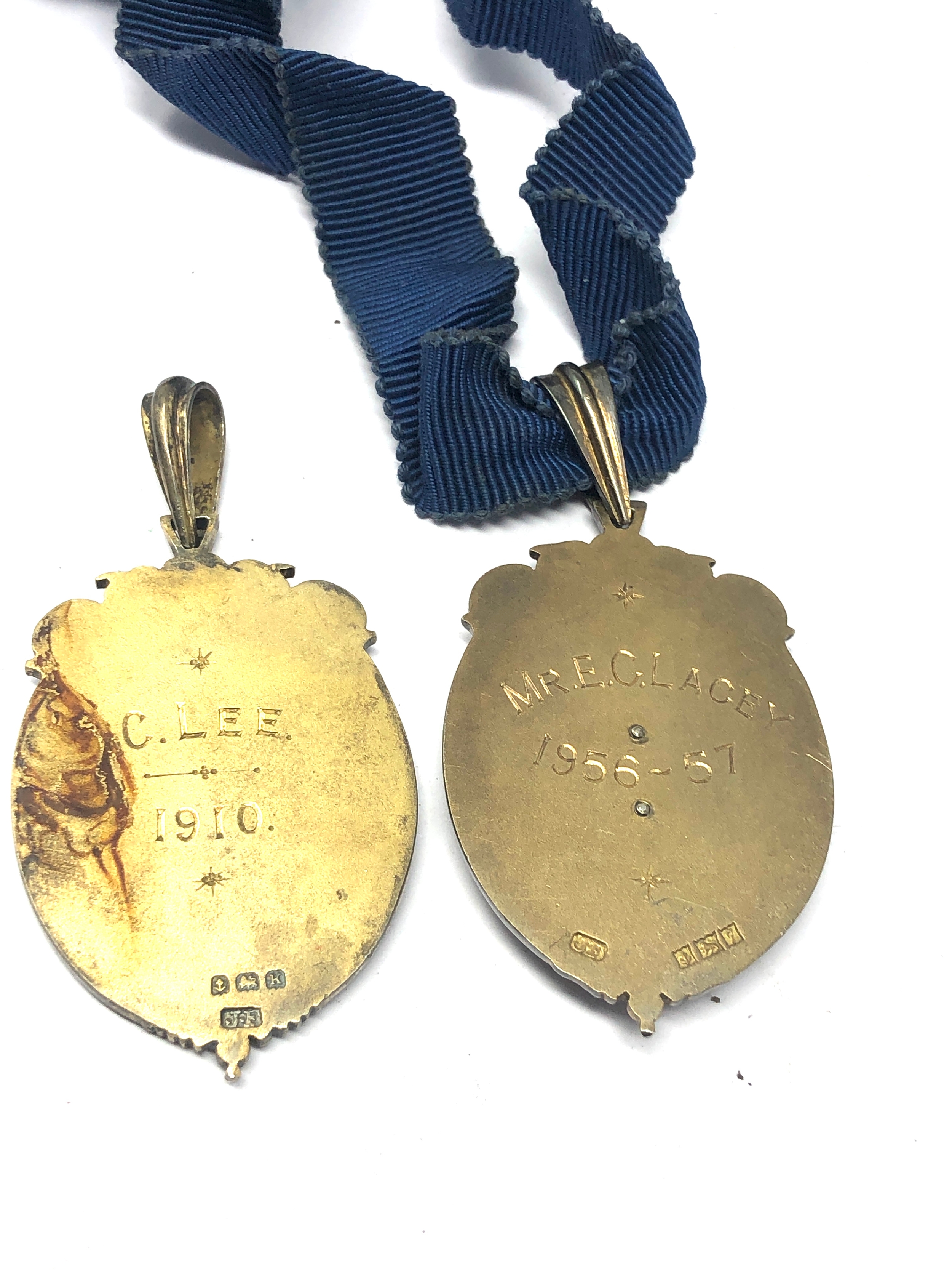 2 hallmarked silver leicestershire butchers medals - Image 4 of 4