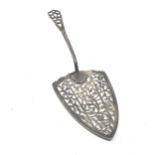 Antique silver cake server hallmarks partially concealed measures approx 250cm by 85cm