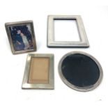 4 silver picture frames repair or parts