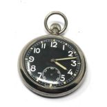 Military open face pocket watch the watch is ticking