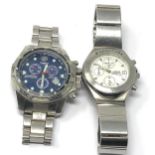 2 gents chronograph wristwatches timex & lorus both watches are ticking