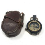 Vintage military compass in leather case stamped J.W.C.L