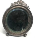 Antique silver dressing table mirror measures approx 22.5cm by 19cm wide Birmingham silver hallmarks