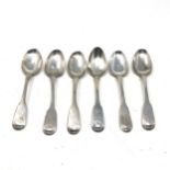 6 Georgian scottish silver tea spoons wear and damage