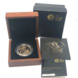 Boxed proof gold 2014 five pound / five sovereign coin only 1000 minted No 0330
