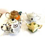 Selection of 4 vintage tea pots