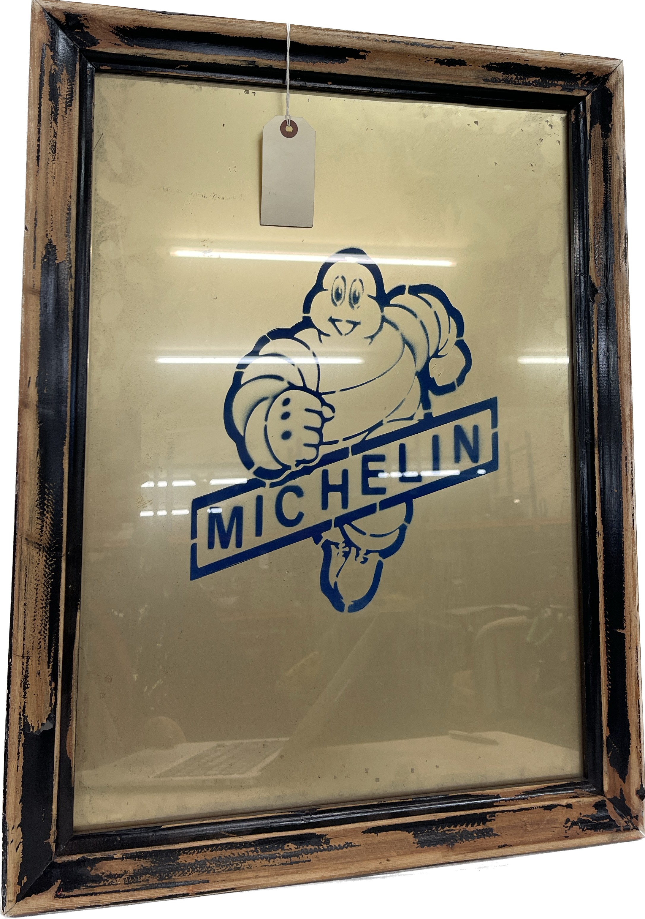 Framed glass advertising Michelin man, frame measures approx 25 inches by 19 inches - Image 3 of 3