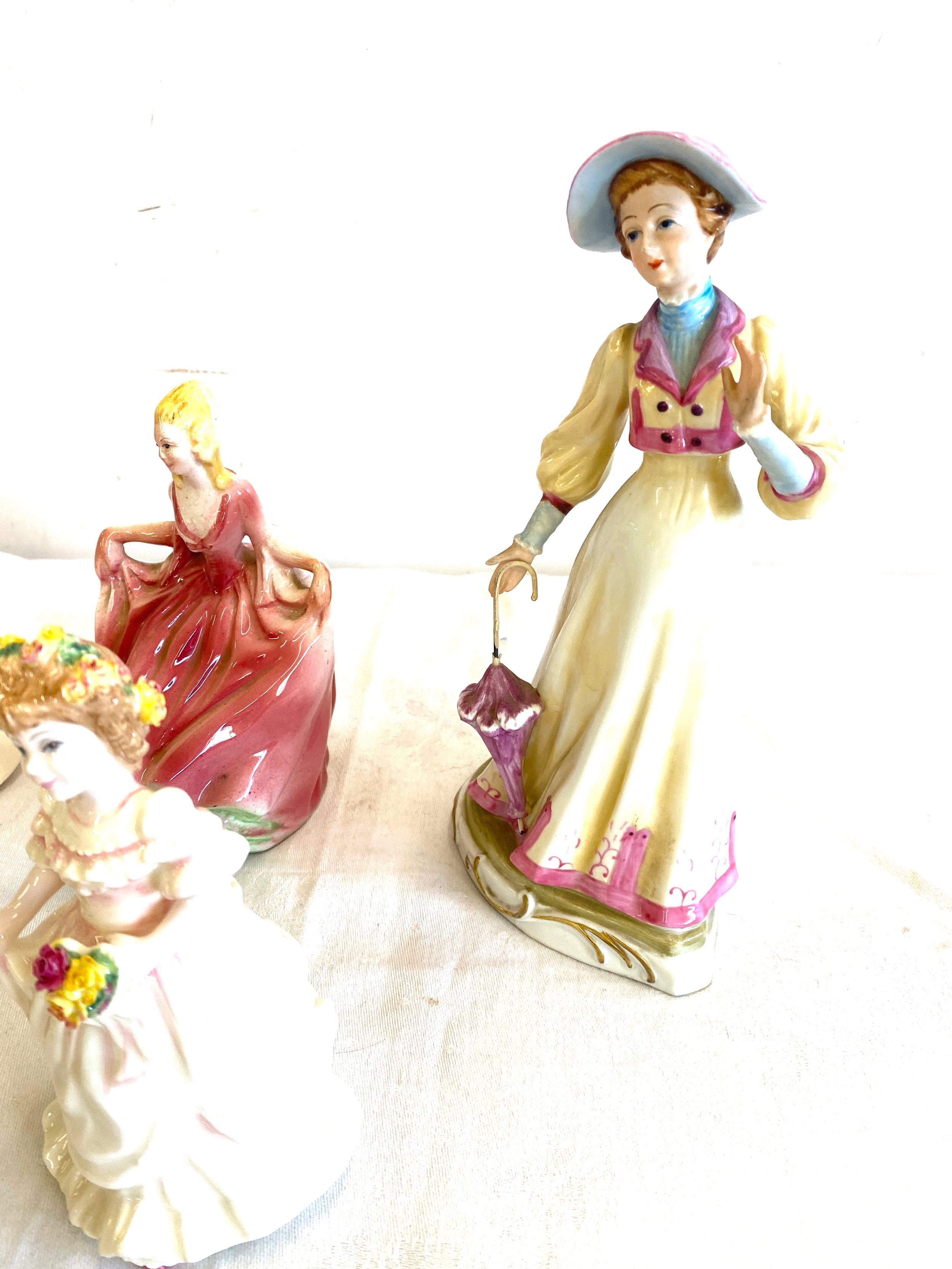 Selection of 5 vintage lady figures includes Royal Doulton Bridesmaid etc - Image 3 of 6