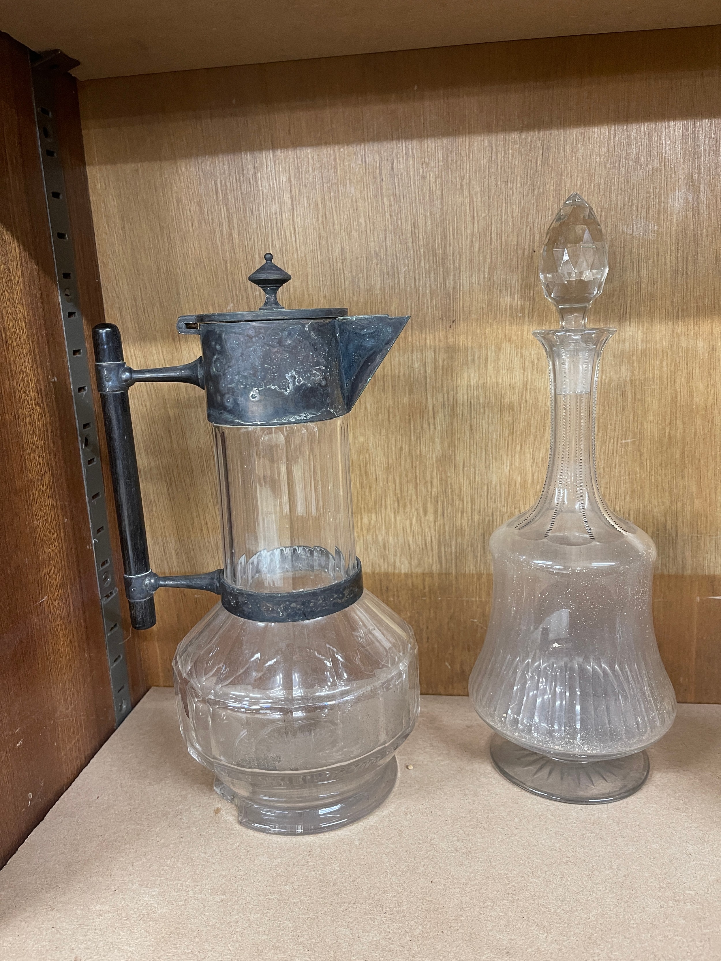 Selection of vintage and later glass items includes silver topped bottle, christopher dresser - Image 3 of 5