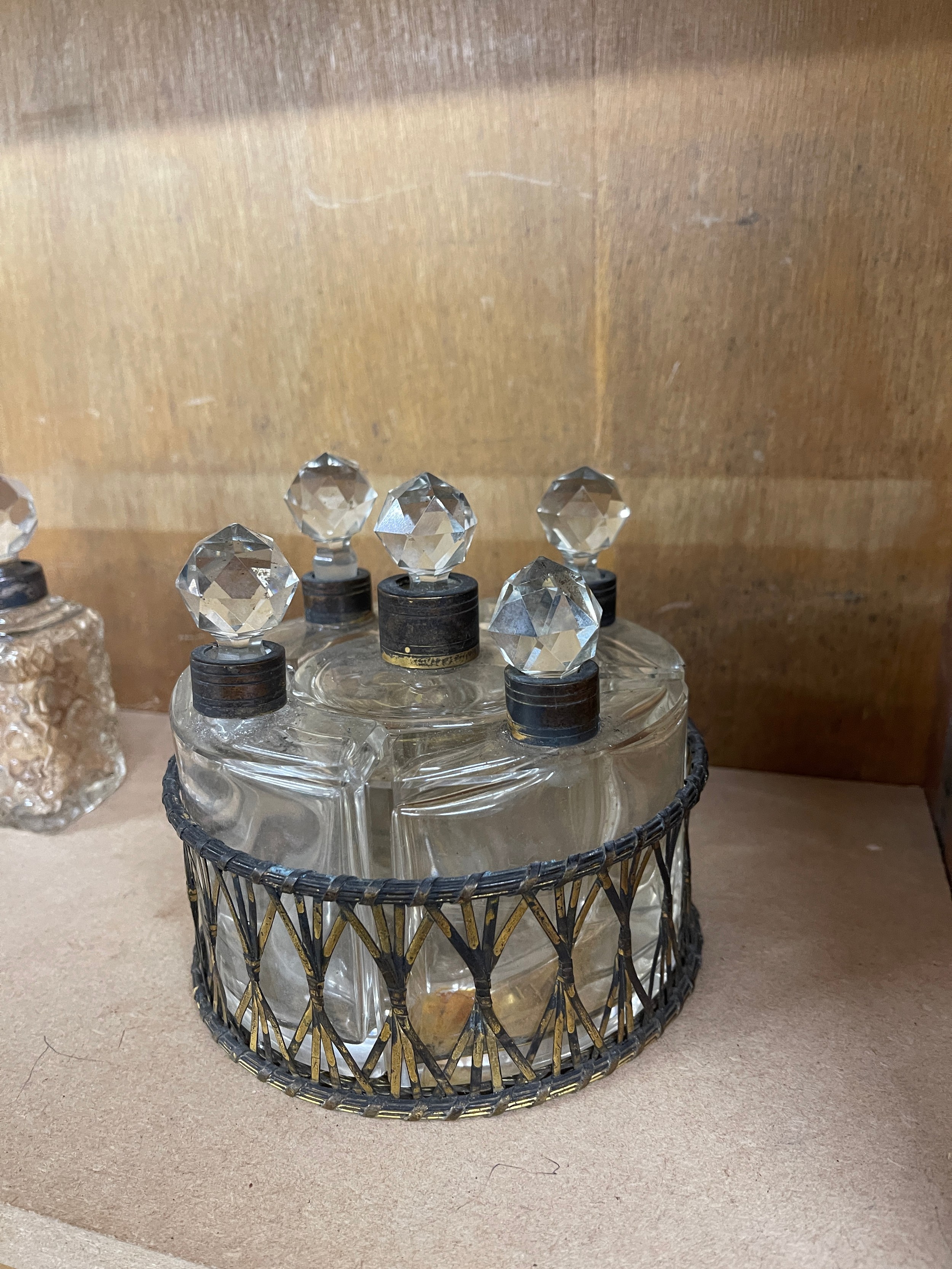 Selection of vintage and later glass items includes silver topped bottle, christopher dresser - Image 5 of 5