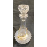 Crystal glass decanter with a Limoge decanter label