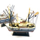 2 Model ship galleons on stands