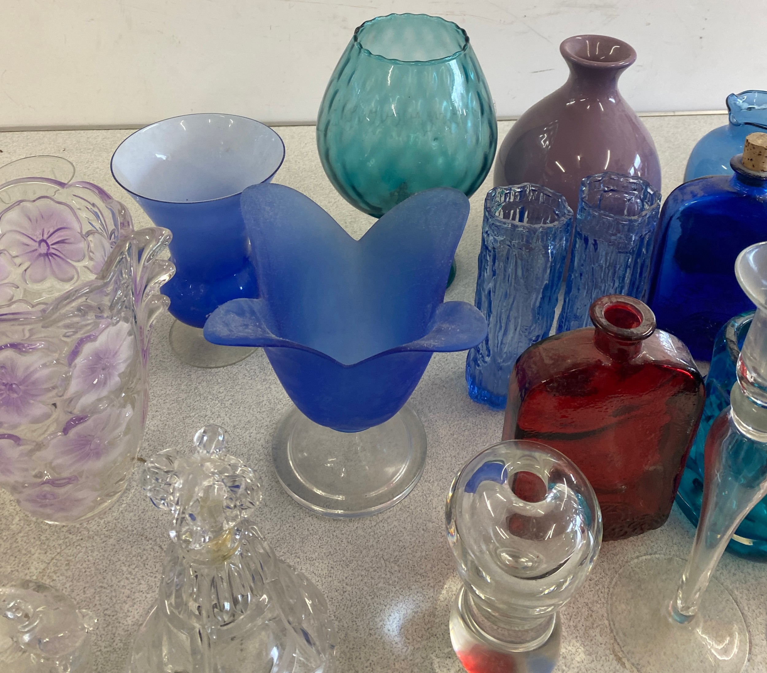 Large selection of assorted glass ware includes Coloured glass, Vases etc - Image 3 of 5