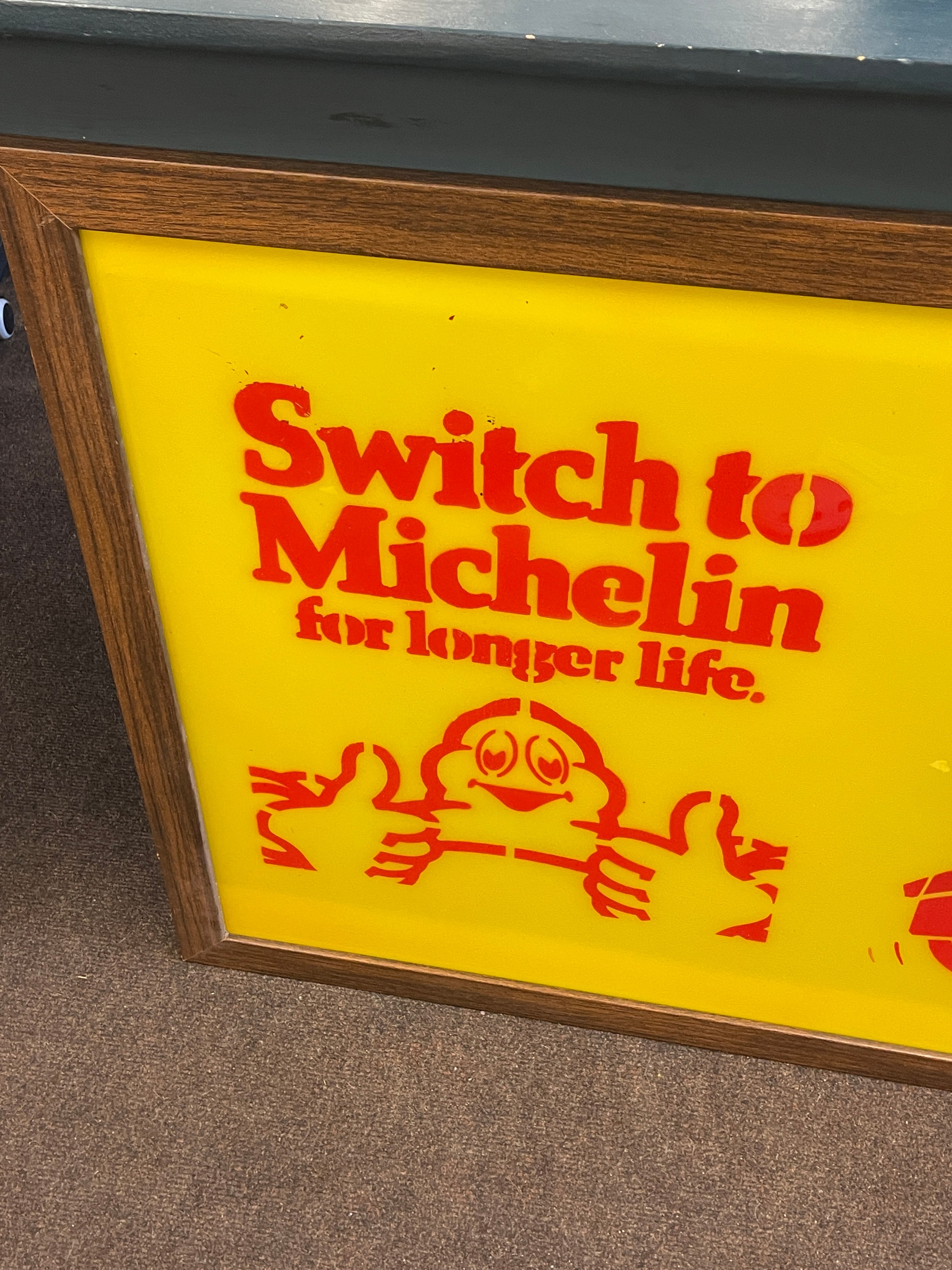 Framed advertising Switch to Michelin for longer life sign measures approx 27 inches 39 inches - Image 2 of 4