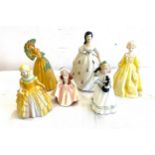 Selection of 6 Lady figures includes Royals Doulton Dinky Do, Hello Daddy etc