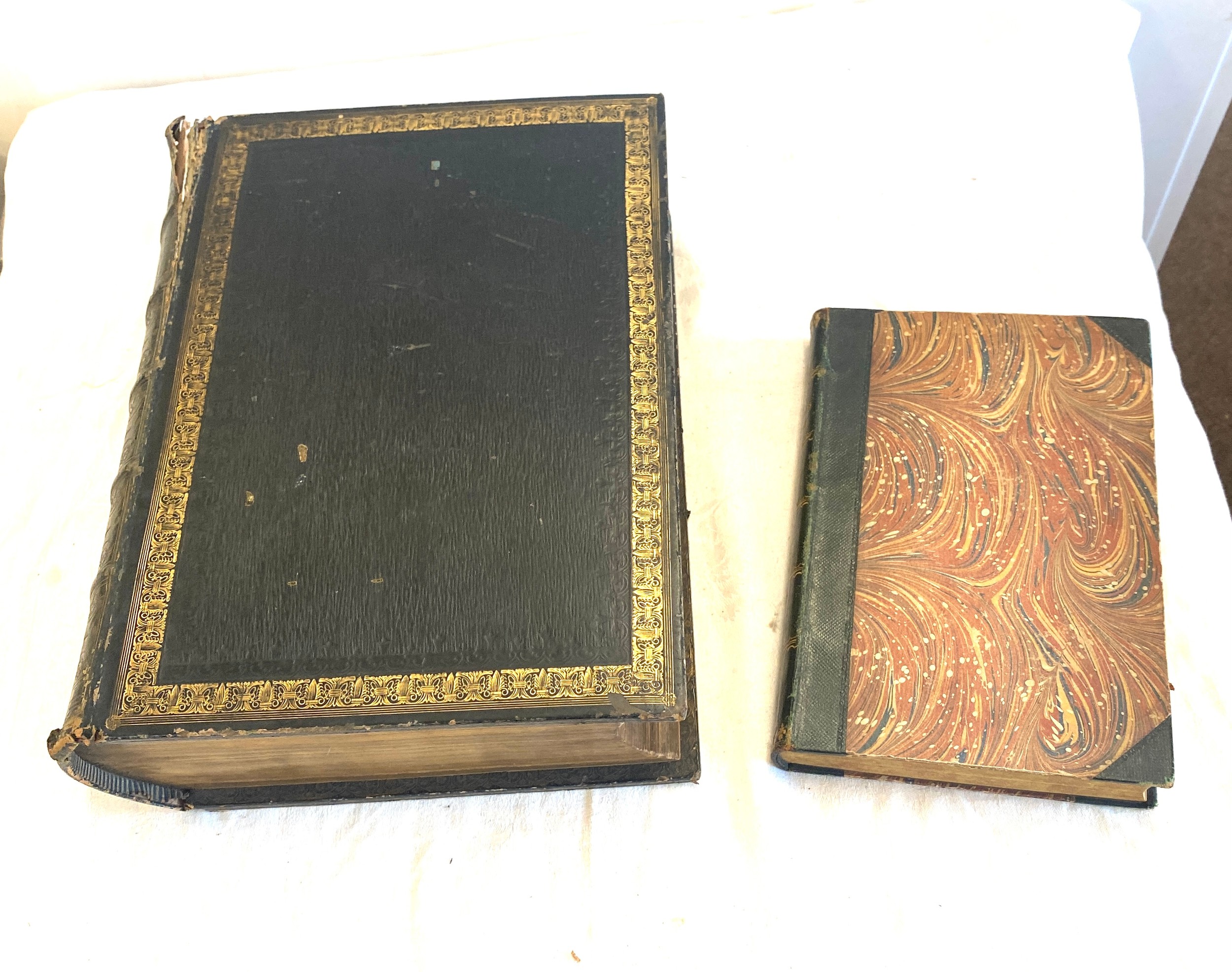 Large antique holy Bible and a The Mysteries of Paris by M. Eugene Sue