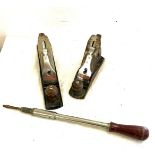 2 Vintage planes to include Stanley no 4, Anant no a5 plane, Yankee 131a screwdriver