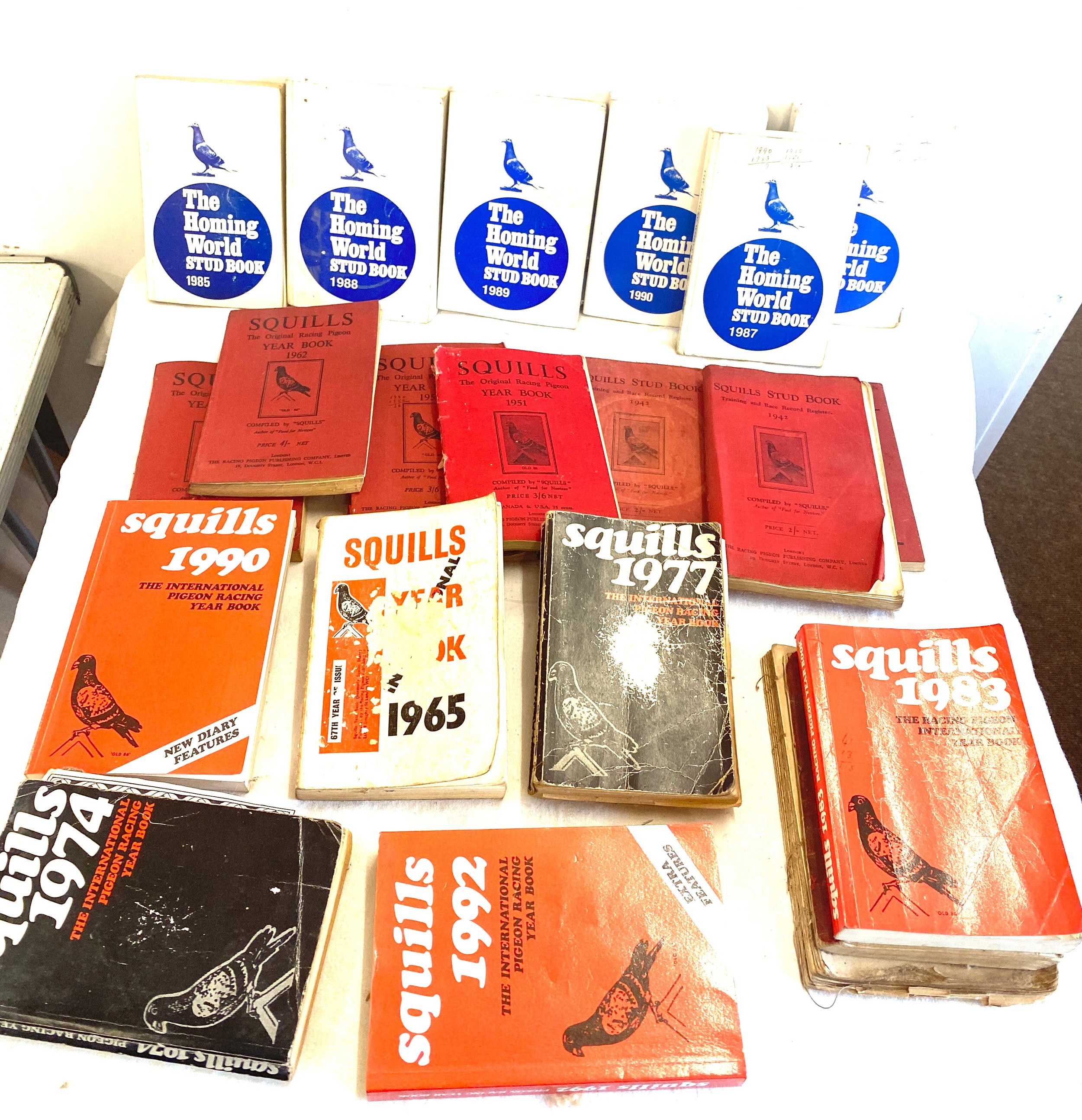 Large selection of Squills and The Homing World Stud Books