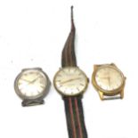 3 vintage wristwatches inc hafis accurist ronet spares or repairs