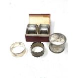 Selection of silver napkin rings 2 boxed