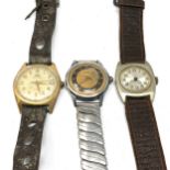 3 vintage wristwatches inc hafis nisus etc spares or repairs