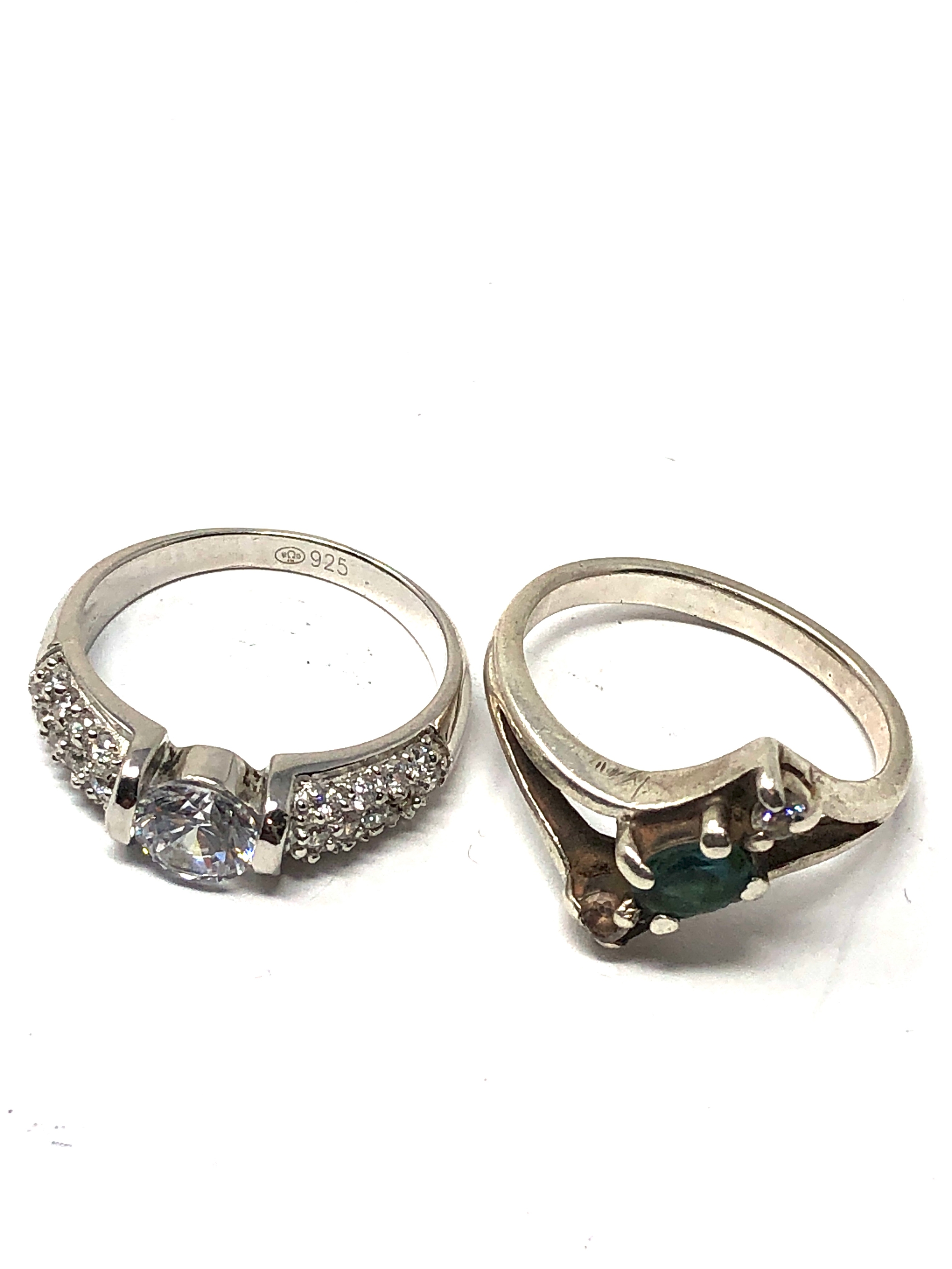 4 silver gemstone set rings weight 33g - Image 4 of 4