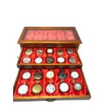 3 draw display box with 20 quartz pocket watches